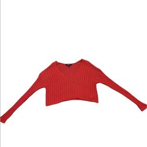 Forever 21 Orange/Red Crop Sweater